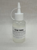 Clear bottle with white cap on a light gray background