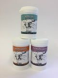Three containers of Landscapes Essentials with different flavors on a white background