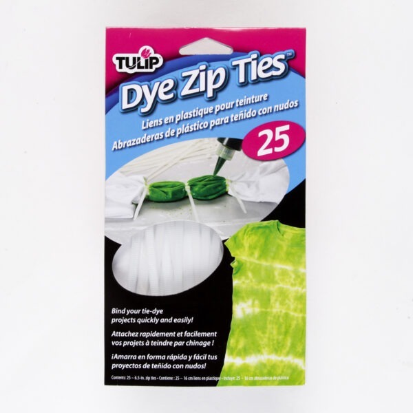 Package of Tulip Dye Zip Ties with a white background